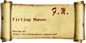 Firling Manon névjegykártya